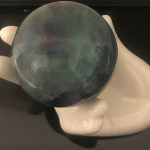 Natural fluorite crystal gemstone sphere